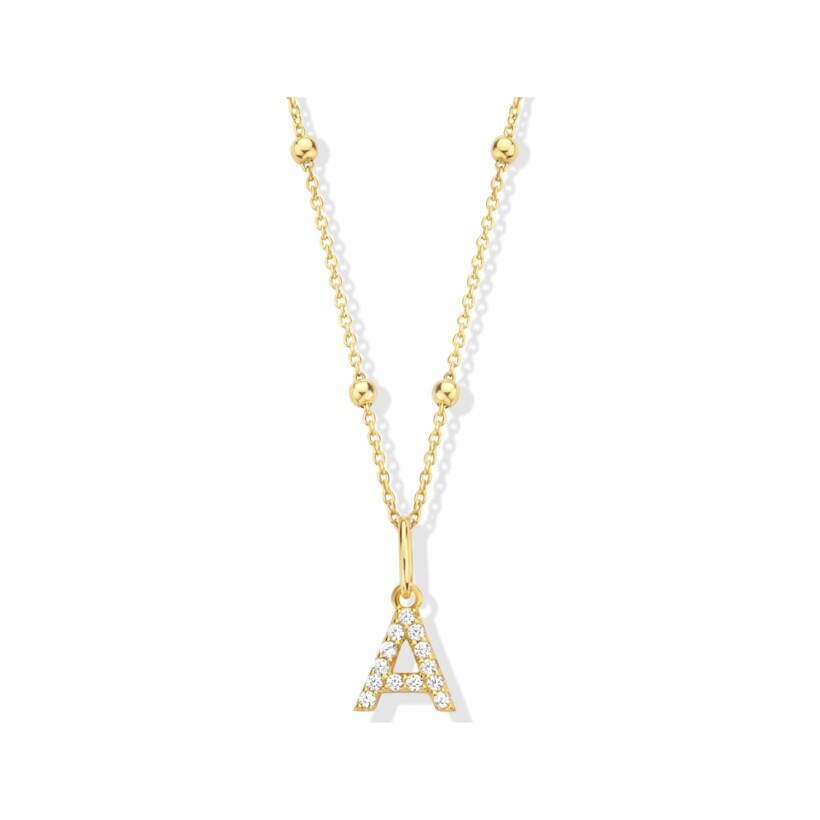 Collier Naiomy Moments en argent doré et oxyde de zirconium