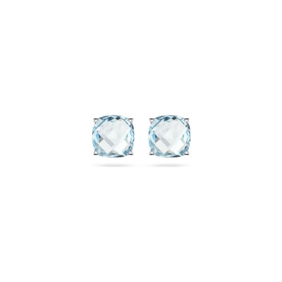 Boucles d'oreilles Puces Cesare Pompanon Poppy Blue en or blanc et topaze sky blue