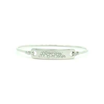 Bracelet jonc ouvrant en or blanc et diamant