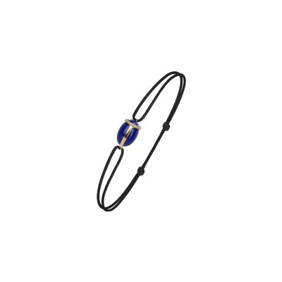 Bracelet Isabelle Langlois Khepri en or rose, lapis-lazuli et diamant