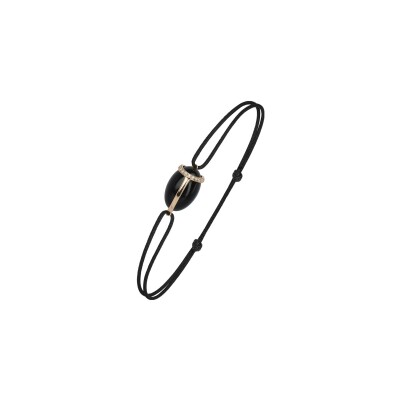 Bracelet Isabelle Langlois Khepri en or rose, onyx et diamant
