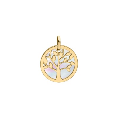 Pendentif arbre de vie en or jaune et nacre