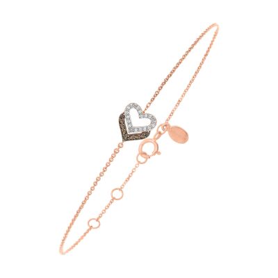 Bracelet or rose, diamants et diamants bruns