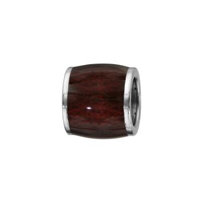 Charms acier forme tonneau marron fonce aspect bois