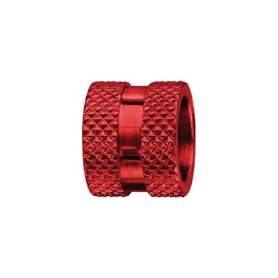 Charms acier aluminium anodise rouge motif picots