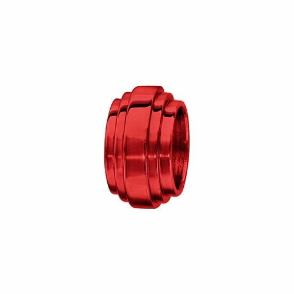 Charms aluminium anodise rouge forme godron