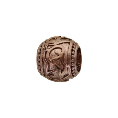 Charms acier et pvd marron boule motif tribal