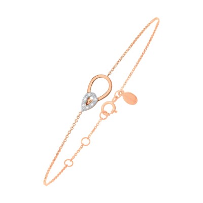 Bracelet or rose et diamants