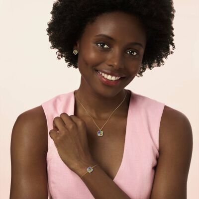 Bracelet or jaune, diamants et pierres multicolores