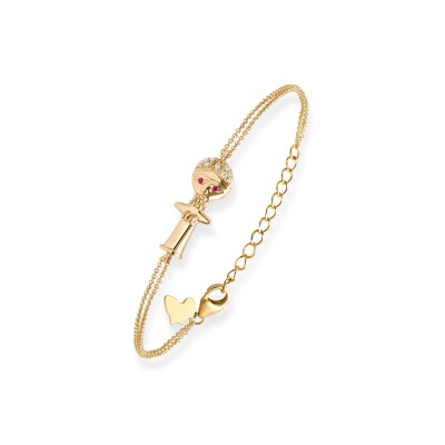 Bracelet Baby ASHANTI en or jaune, diamants et rubis