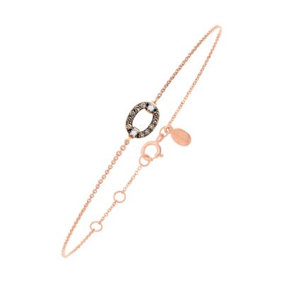 Bracelet or rose, diamants et diamants bruns