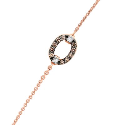 Bracelet or rose, diamants et diamants bruns