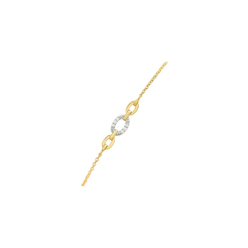 Bracelet or jaune et diamants