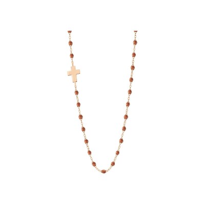 Collier Gigi Clozeau en or rose et résine fauve