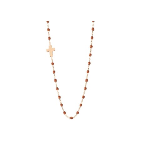 Collier Gigi Clozeau en or rose et résine fauve