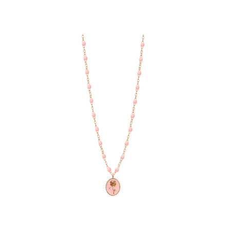 Collier Gigi Clozeau Rose en or rose et résine rose bébé, taille 42cm