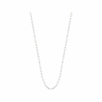 Collier Gigi Clozeau Classique en or blanc et résine blanche, 42cm