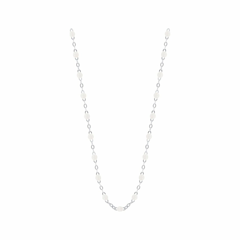 Collier Gigi Clozeau Classique en or blanc et résine blanche, 50cm