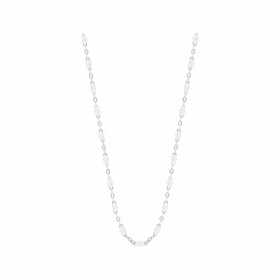 Collier Gigi Clozeau Classique en or blanc et résine blanche, 50cm