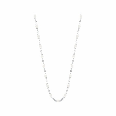 Collier Gigi Clozeau Classique en or blanc et résine blanche, 45cm