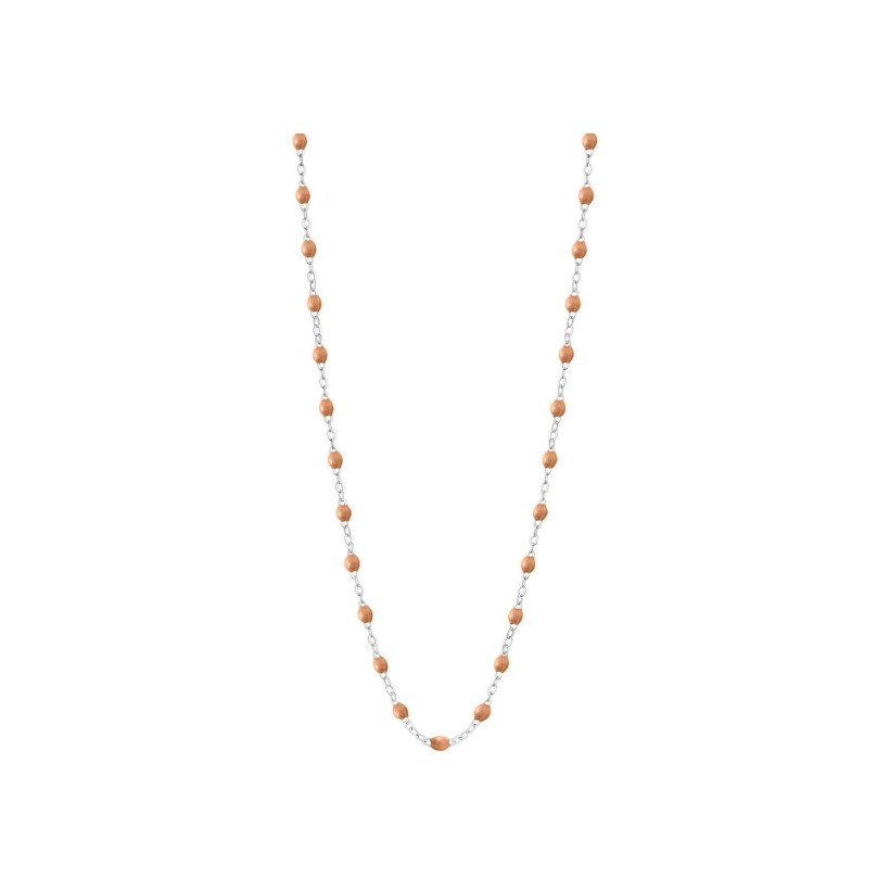 Collier Gigi Clozeau Classique en or blanc et résine caramel, 42cm