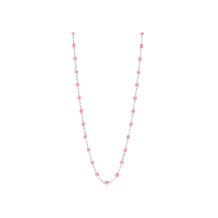 Collier Gigi Clozeau Classique en or blanc et résine fuchsia, 42cm