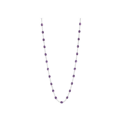 Collier Gigi Clozeau Classique en or blanc et résine violet, 42cm