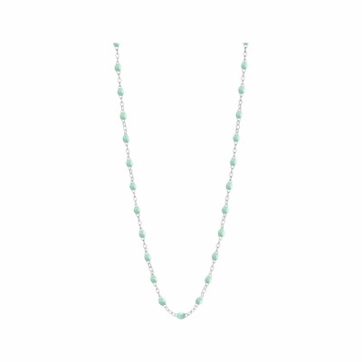 Collier Gigi Clozeau Classique en or blanc et résine jade, 42cm