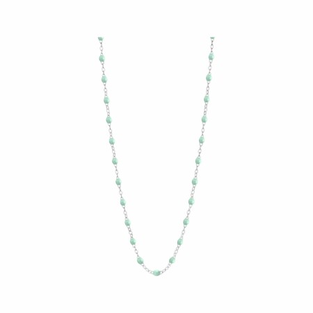 Collier Gigi Clozeau Classique en or blanc et résine jade, 42cm