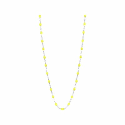 Collier Gigi Clozeau Classique en or blanc et résine jaune, 42cm