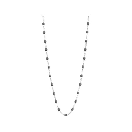 Collier Gigi Clozeau Classique en or blanc et résine gris foncé, 42cm