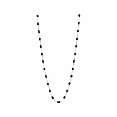 Collier Gigi Clozeau Classique en or blanc et résine noire, 42cm