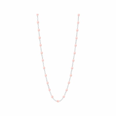 Collier Gigi Clozeau Classique en or blanc et résine rose bébé, 42cm