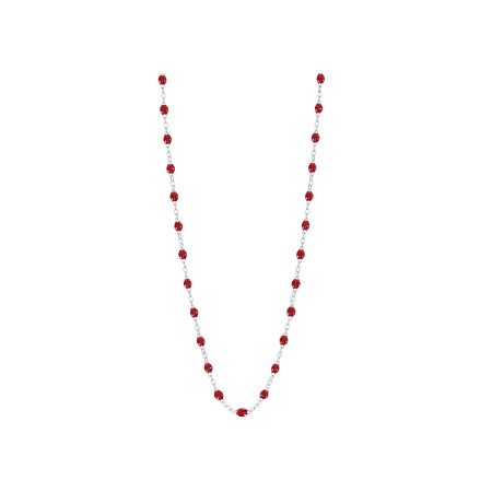 Collier Gigi Clozeau Classique en or blanc et résine rouge, 42cm