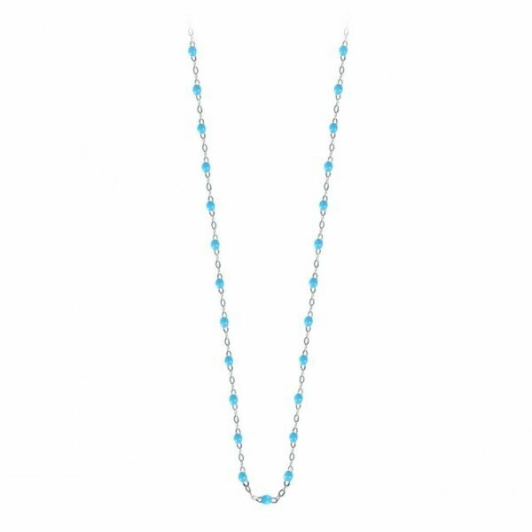 Collier Gigi Clozeau Classique en or blanc et résine turquoise, 42cm