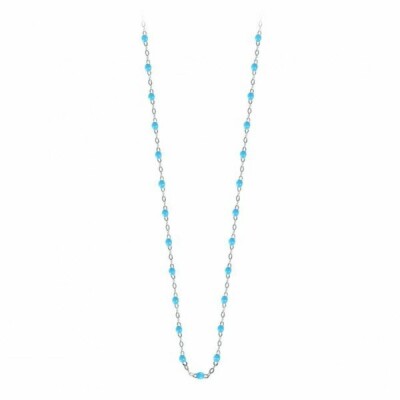 Collier Gigi Clozeau Classique en or blanc et résine turquoise, 42cm