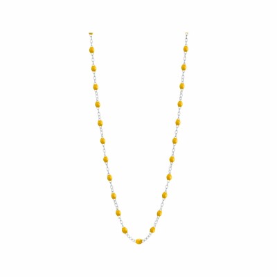 Collier Gigi Clozeau Classique en or blanc et résine jaune canari, 42cm