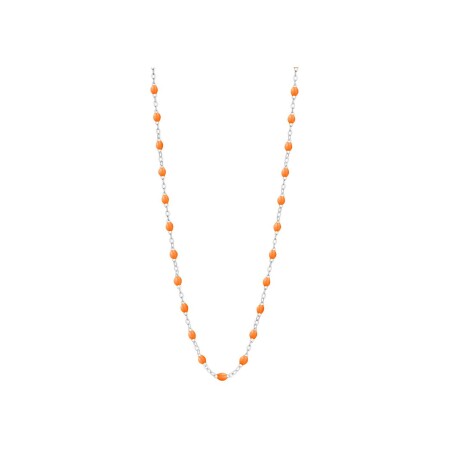 Collier Gigi Clozeau Classique en or blanc et résine mandarine, 42cm