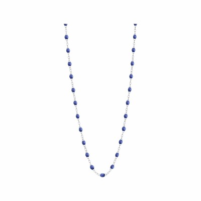 Collier Gigi Clozeau Classique en or blanc et résine bleuet, 42cm