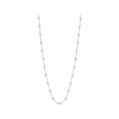 Collier Gigi Clozeau Classique en or blanc et résine saumon, 42cm