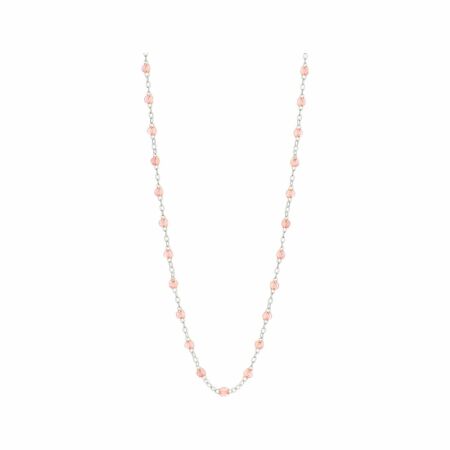 Collier Gigi Clozeau Classique en or blanc et résine saumon, 45cm