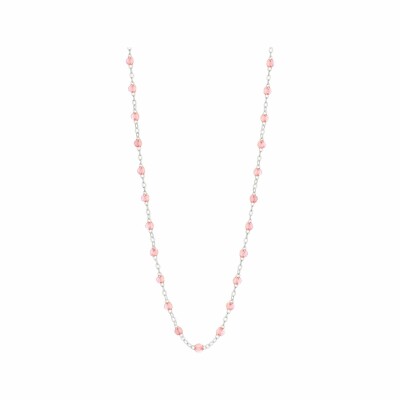 Collier Gigi Clozeau Classique en or blanc et résine rosée, 42cm