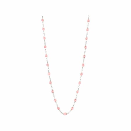 Collier Gigi Clozeau Classique en or blanc et résine rosée, 42cm