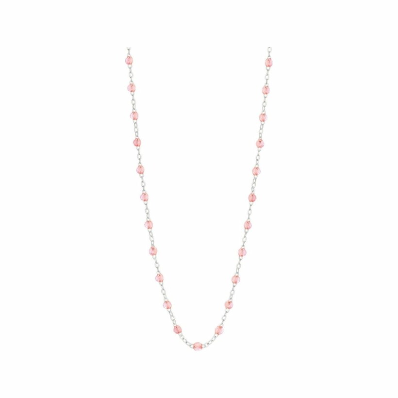 Collier Gigi Clozeau Classique en or blanc et résine rosée, 50cm