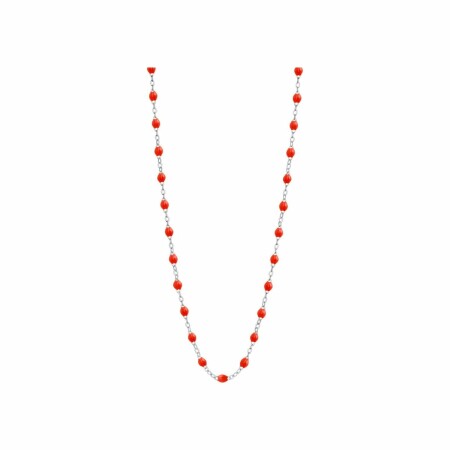 Collier Gigi Clozeau Classique en or blanc et résine corail, 42cm