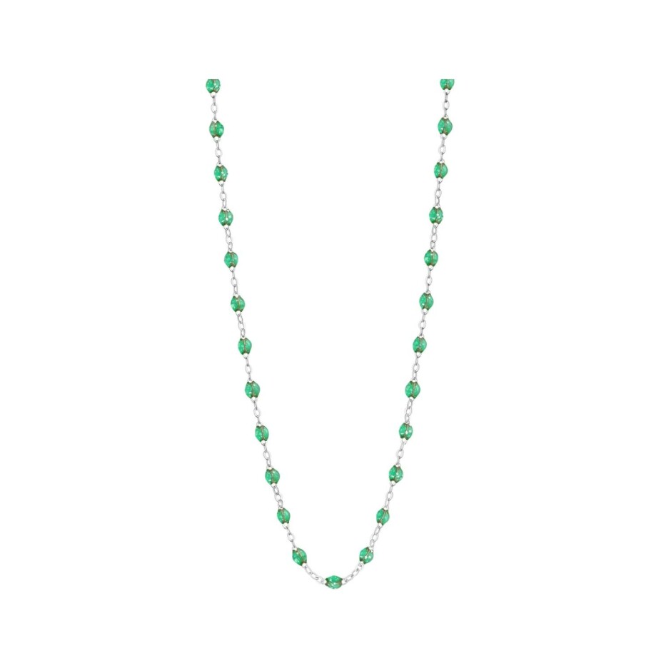 Collier Gigi Clozeau Classique en or blanc et résine menthe, 42cm