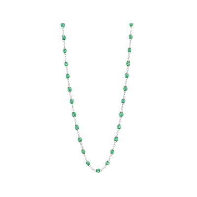 Collier Gigi Clozeau Classique en or blanc et résine menthe, 42cm