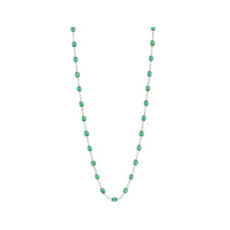 Collier Gigi Clozeau Classique en or blanc et résine menthe, 42cm