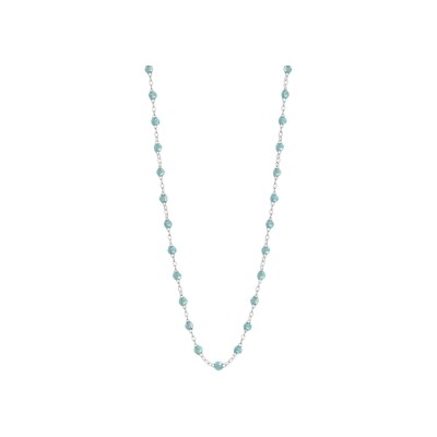 Gigi Clozeau necklace, white gold and aqua resin, size 42cm