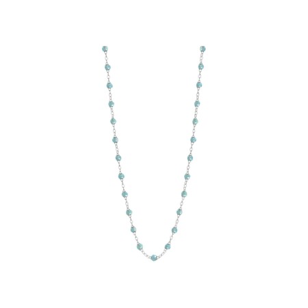 Collier Gigi Clozeau Classique en or blanc et résine aqua, 42cm